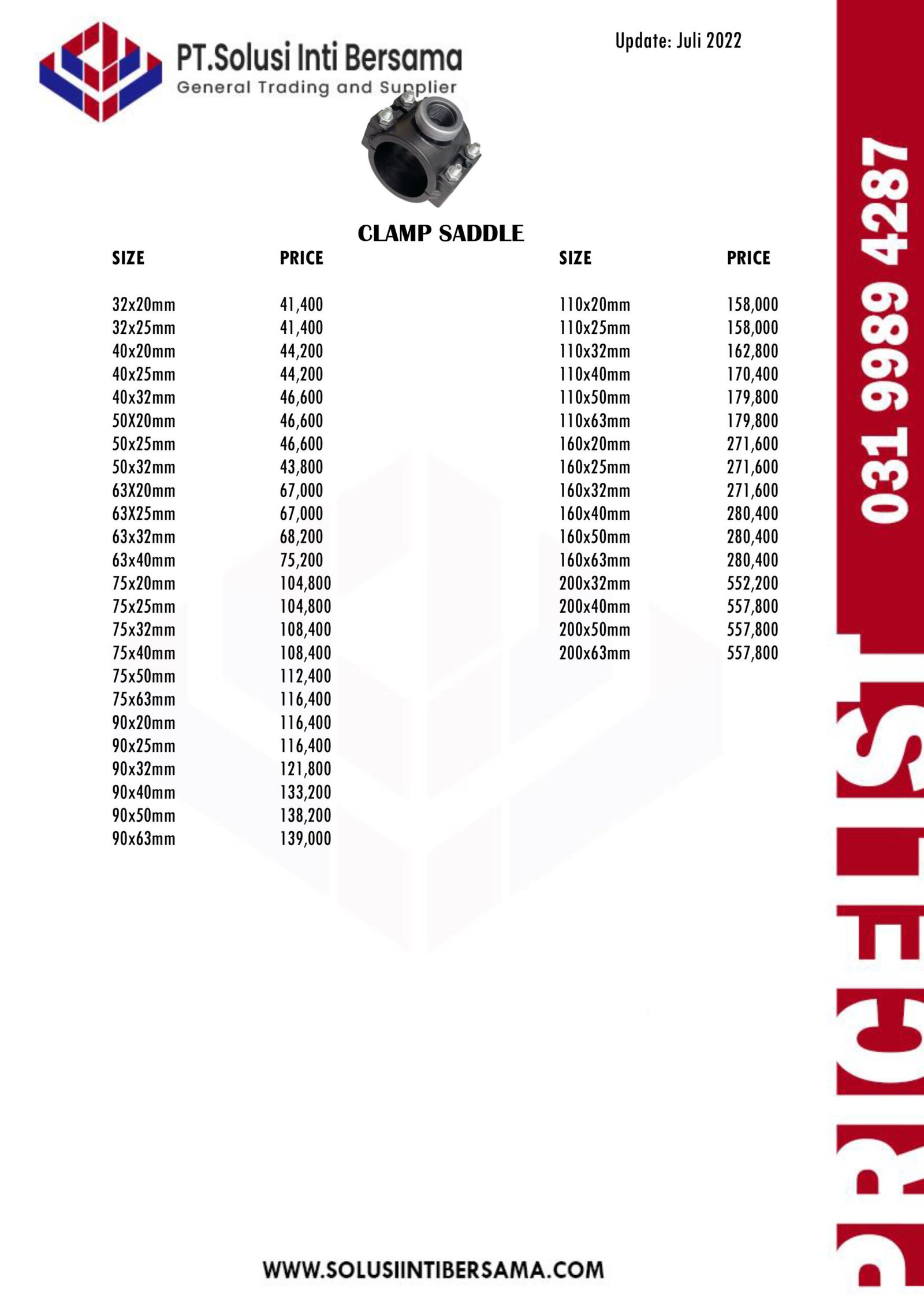 Daftar Harga Sambungan Fitting Pipa Hdpe Pricelist Terbaru Pt