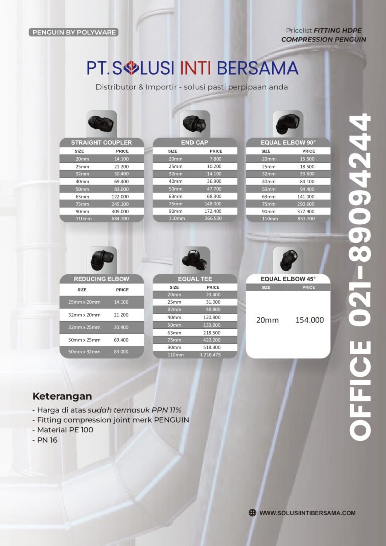 Daftar Harga Sambungan Fitting Pipa Hdpe Pricelist Terbaru Pt