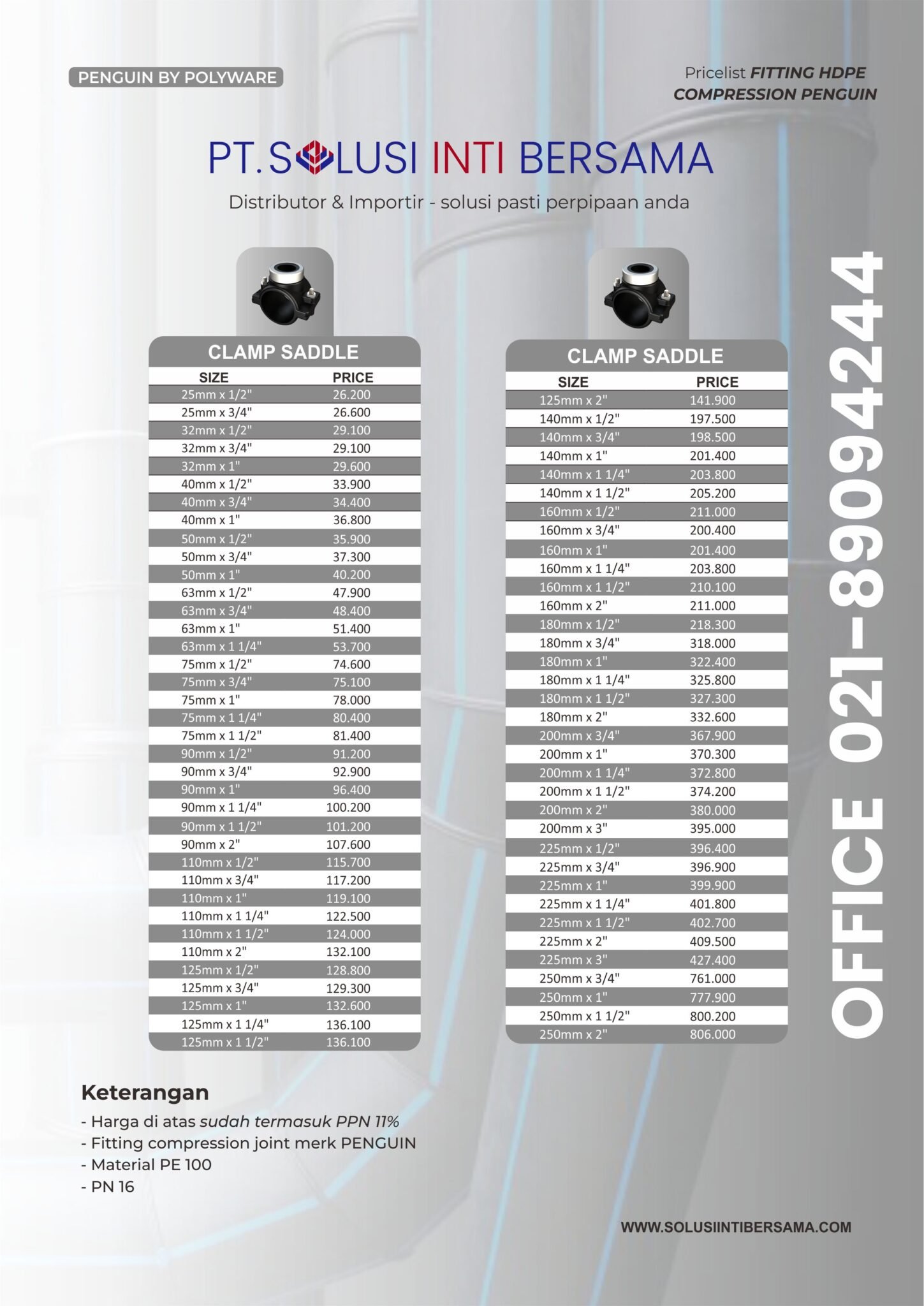 Daftar Harga Sambungan Fitting Pipa Hdpe Pricelist Terbaru Pt