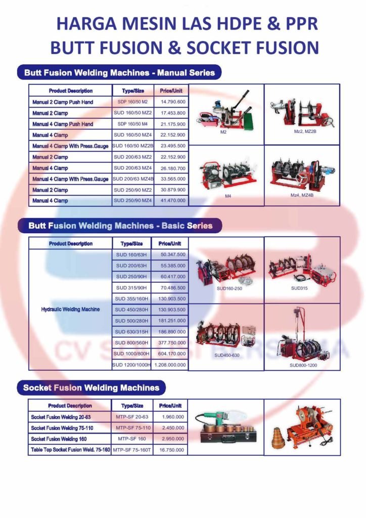 Daftar Harga Mesin Penyambung Pipa HDPE | Pricelist Terbaru 2019 //solusibersama.co.id