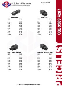 daftar harga fitting compression hdpe