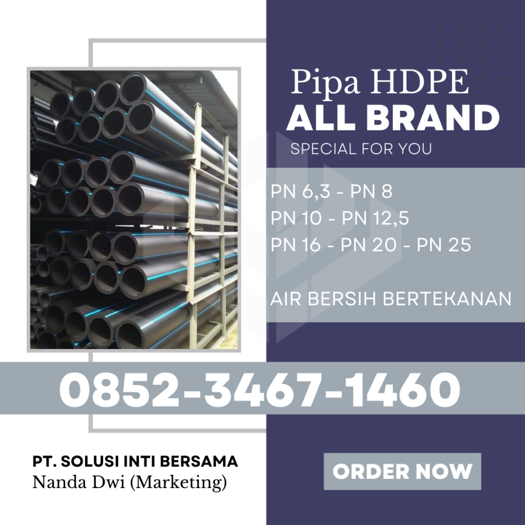 Harga Pipa HDPE Surabaya 2025 - Sidoarjo Krian Pasuruan Mojokerto Malang | PT SOLUSI INTI BERSAMA menjual dengan Merk Trilliun Vinilon Unilon Rucika Westpex Supramas Maspion