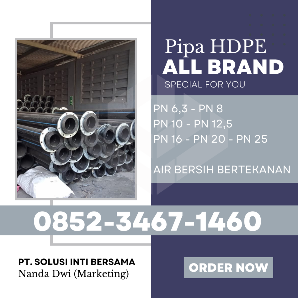 Harga Pipa HDPE Sumatera 2025 - Lampung Palembang Bengkulu Jambi Pekanbaru Padang Medan Banda Aceh | PT SOLUSI INTI BERSAMA menjual dengan Merk Trilliun Vinilon Unilon Rucika Westpex Supramas Maspion