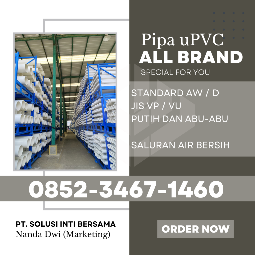 Pipa PVC Surabaya 2025 - Sidoarjo Gresik Pasuruan Mojokerto Malang | PT SOLUSI INTI BERSAMA menjual dengan Merk Rucika Vinilon Trilliun Wavin